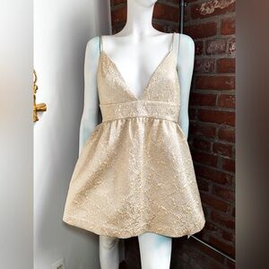 Alice & Olivia Gold Metallic Mini Dress